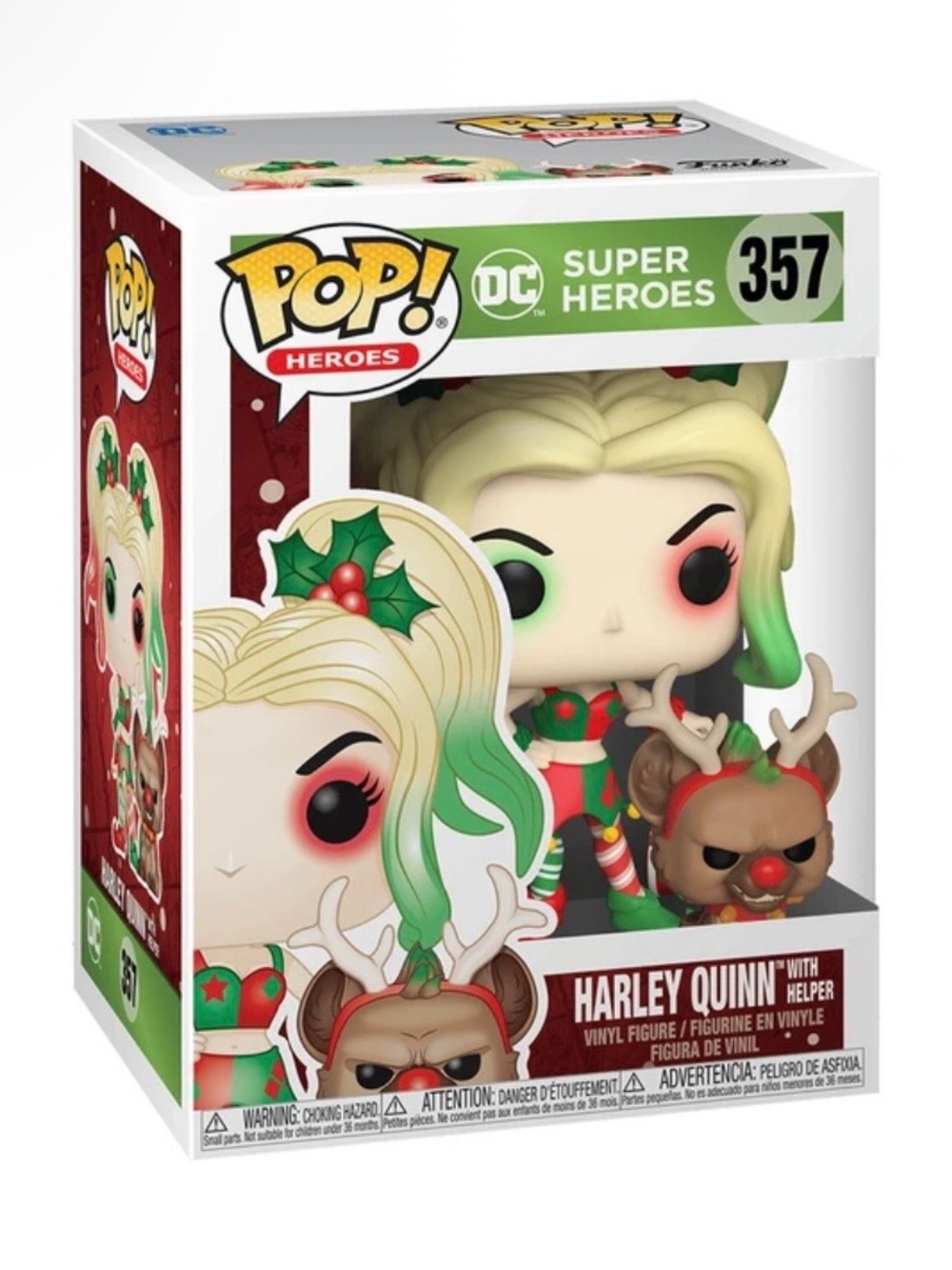 Funko Holiday Harley Quinn Pop! Figure - Green/Red/Blonde